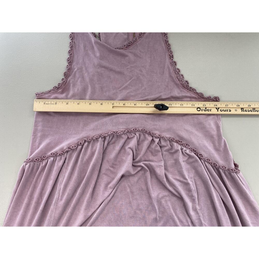 POL Dress Womens Large Dusty Pink Crochet Trim Maxi Boho Flowy Festival Slip Sun - Picture 7 of 13